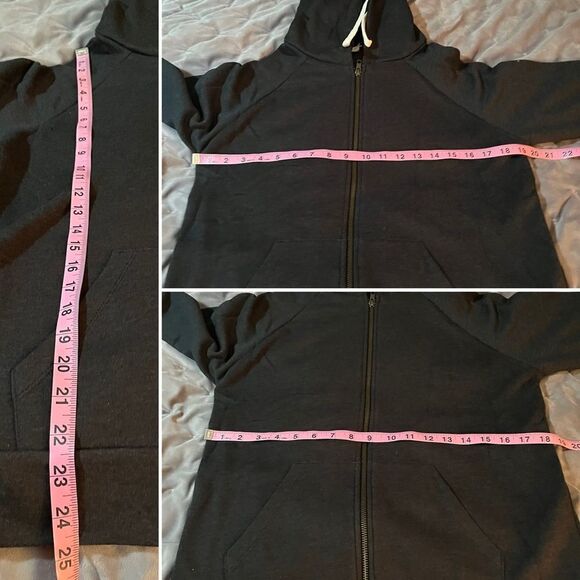 Modcloth Next Level Apparel Gray Zip Up Hoodie Snowman Holiday Design L NWOT - Picture 11 of 11